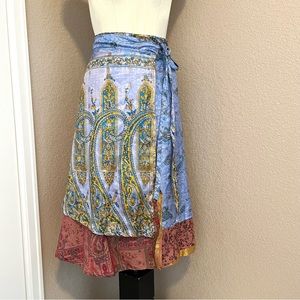 Silk double layered reversible skirt